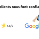 Avis clients Guest Suite et Google avec étoiles.