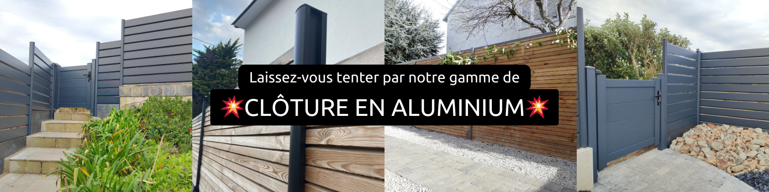 Gamme de clôtures en aluminium et bois